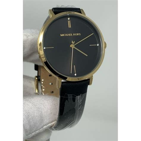 michael kors watch mk7100|Michael Kors MK7100 Charley Black Dial black Leather Strap .